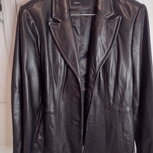 Avanti Leather Jacket - plus size (3X); 3 button 100% genuine leather; Black